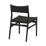 Pasadena Erie 7 Piece Oval Dining Set in Black Oak Finish with Black Paper Cord Chairs - Furniture City (CA)l