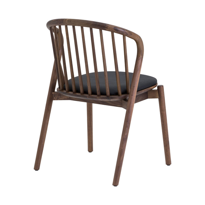 Pasadena Echo 8 Piece Oval Dining Set with Buffet in Black Oak Finish and 6 Walnut Finish Chairs