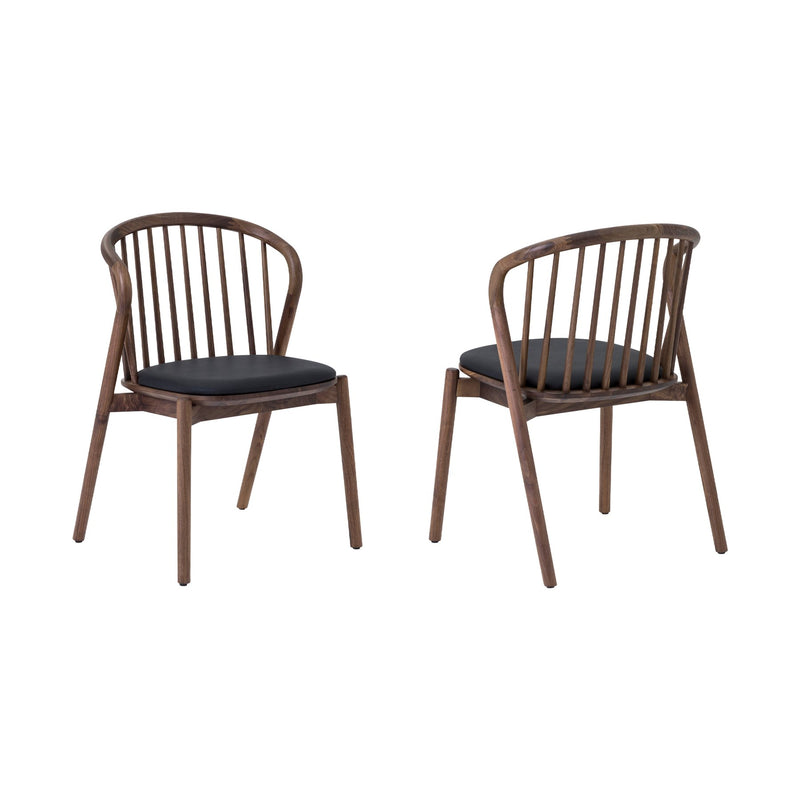 Pasadena Echo 8 Piece Oval Dining Set with Buffet in Black Oak Finish and 6 Walnut Finish Chairs - Furniture City (CA)l