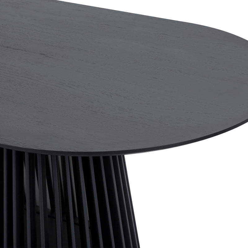 Pasadena Echo 8 Piece Oval Dining Set with Buffet in Black Oak Finish and 6 Walnut Finish Chairs - Furniture City (CA)l