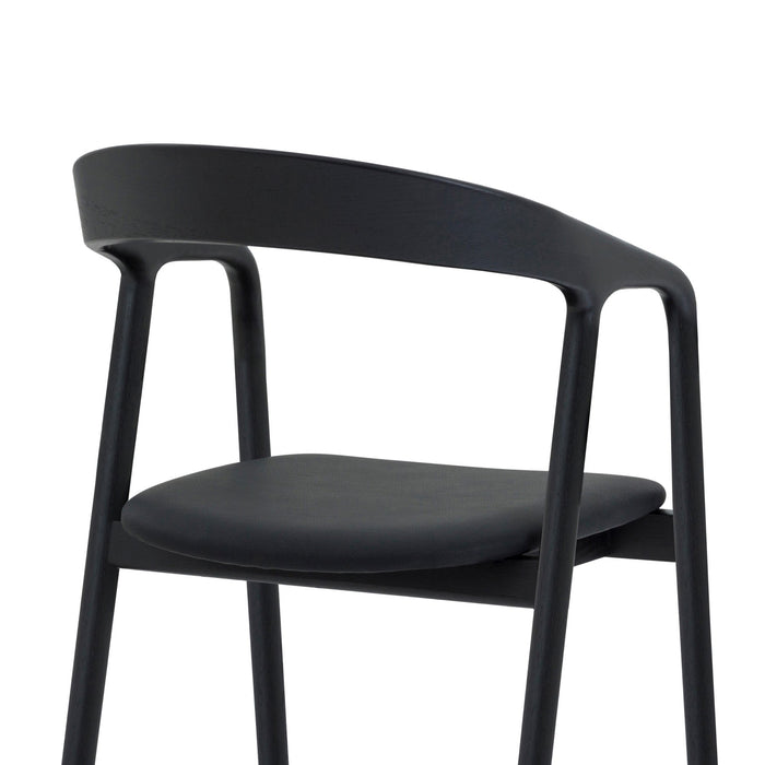 Pasadena Apache 7 Piece Oval Dining Set in Natural and Black Oak Finish with Faux Leather