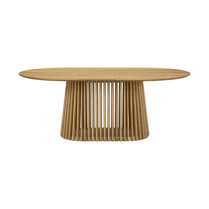 Pasadena Erie 7 Piece Oval Dining Set in Natural Oak Finish with Black Paper Cord Chairs