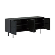 Pasadena Apache 6 Piece Oval Dining Set with Buffet in Walnut and Black Oak Finish - Furniture City (CA)l