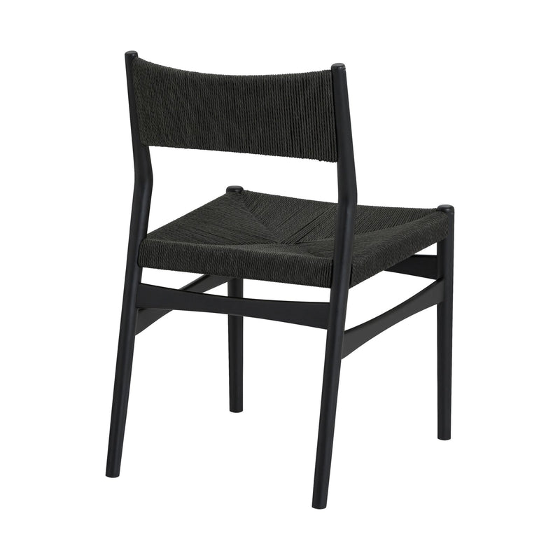 Pasadena Erie 7 Piece Oval Dining Set in Walnut and Black Finish with Paper Cord Chairs - Furniture City (CA)l