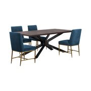 Pirate and Blue Velvet Memphis 5 Piece Modern Dining Set - Furniture City (CA)l