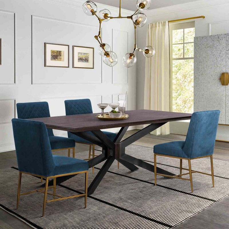 Pirate and Blue Velvet Memphis 5 Piece Modern Dining Set - Furniture City (CA)l