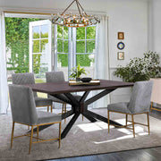 Pirate and Gray Velvet Memphis 5 Piece Modern Dining Set - Furniture City (CA)l