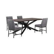 Pirate and Gray Velvet Napoli 5 Piece Modern Dining Set - Furniture City (CA)l