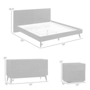 Petra King 4 Piece Wood Bedroom Set in Black Finish - Furniture City (CA)l