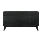 Petra King 4 Piece Wood Bedroom Set in Black Finish - Furniture City (CA)l