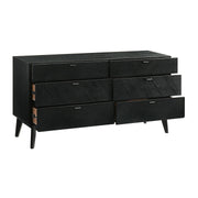 Petra King 4 Piece Wood Bedroom Set in Black Finish - Furniture City (CA)l