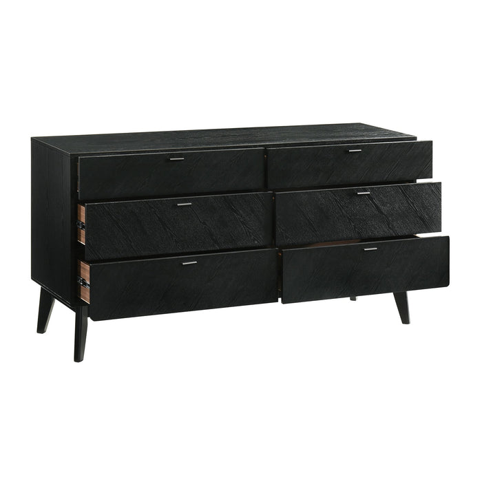 Petra King 4 Piece Wood Bedroom Set in Black Finish