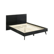 Petra Queen 3 Piece Wood Bedroom Set in Black Finish - Furniture City (CA)l