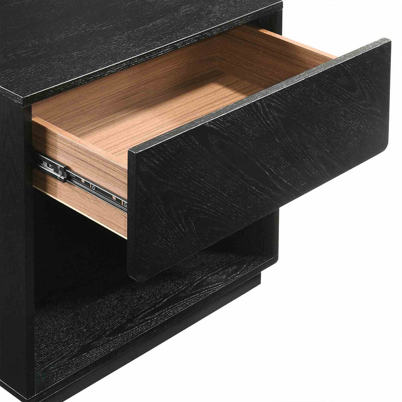 Petra Queen 4 Piece Wood Bedroom Set in Black Finish - Furniture City (CA)l