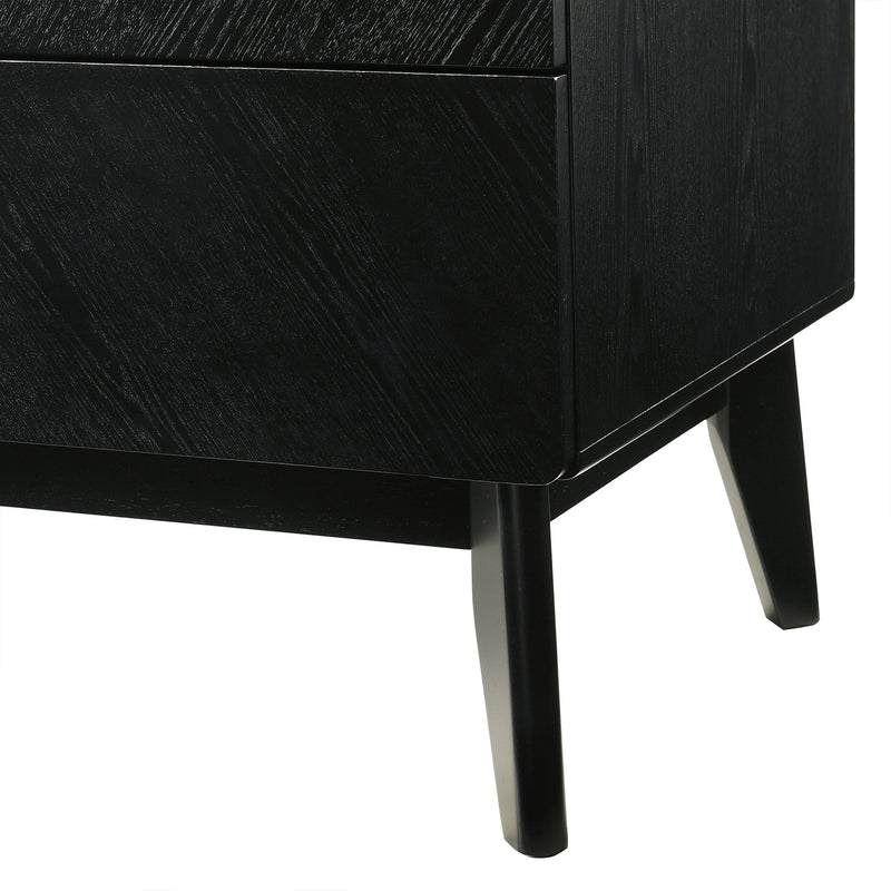 Petra Queen 4 Piece Wood Bedroom Set in Black Finish - Furniture City (CA)l
