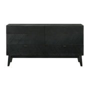 Petra Queen 4 Piece Wood Bedroom Set in Black Finish - Furniture City (CA)l