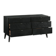 Petra Queen 4 Piece Wood Bedroom Set in Black Finish - Furniture City (CA)l