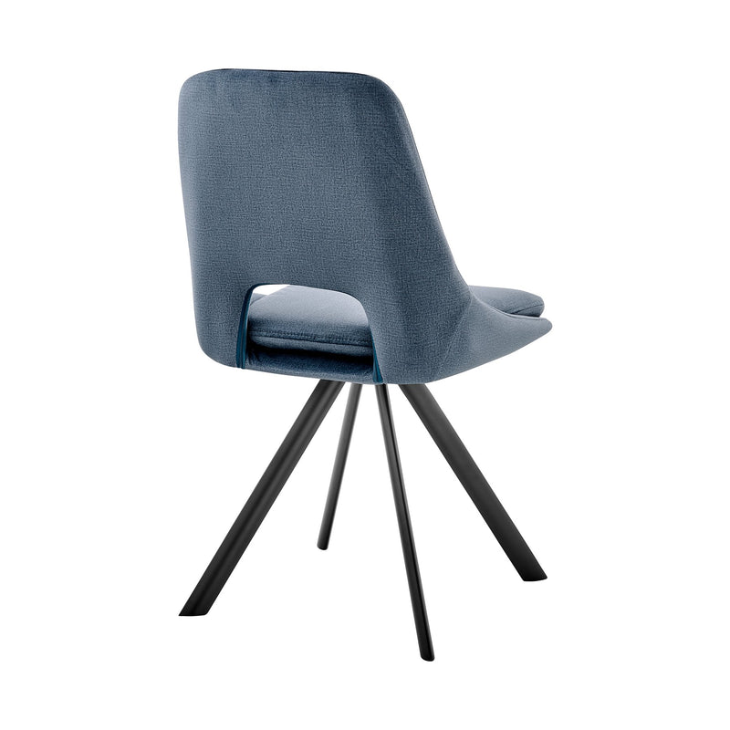 Radford and Lexi 5 Piece Modern Rectangular Dining Set in Light Gray Melamine Wood and Blue Fabric - Furniture City (CA)l