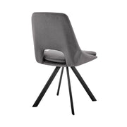 Radford and Lexi 5 Piece Modern Rectangular Dining Set in Black Melamine Wood and Gray Fabric - Furniture City (CA)l