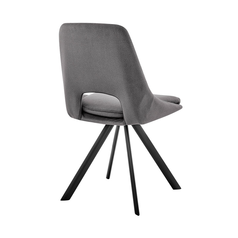Radford and Lexi 5 Piece Modern Rectangular Dining Set in Black Melamine Wood and Gray Fabric - Furniture City (CA)l