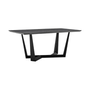 Radford and Lexi 5 Piece Modern Rectangular Dining Set in Black Melamine Wood and Gray Fabric - Furniture City (CA)l
