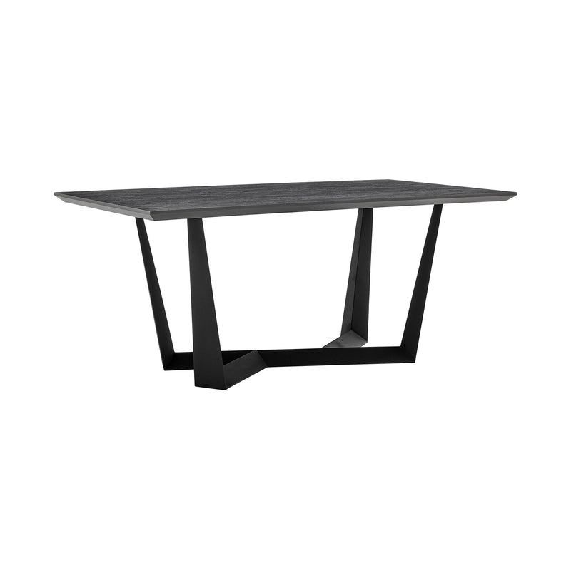 Radford and Lexi 5 Piece Modern Rectangular Dining Set in Black Melamine Wood and Gray Fabric - Furniture City (CA)l