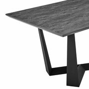 Radford and Lexi 5 Piece Modern Rectangular Dining Set in Black Melamine Wood and Gray Fabric - Furniture City (CA)l