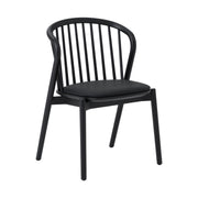 Pasadena Echo 5 Piece Round Dining Set in Black Oak Finish with Black Faux Leather - Furniture City (CA)l