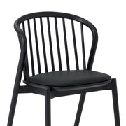 Pasadena Echo 5 Piece Round Dining Set in Black Oak Finish with Black Faux Leather - Furniture City (CA)l