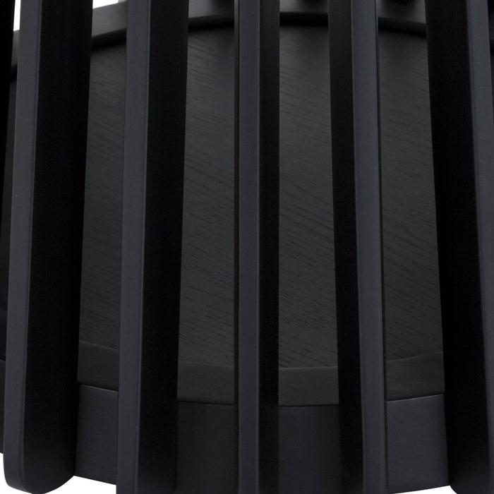 Pasadena Echo 5 Piece Round Dining Set in Black Oak Finish with Black Faux Leather