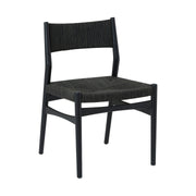 Pasadena Erie 5 Piece Round Dining Set in Black Oak Finish with Paper Cord Chairs - Furniture City (CA)l