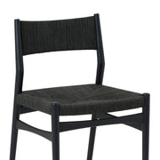 Pasadena Erie 5 Piece Round Dining Set in Black Oak Finish with Paper Cord Chairs - Furniture City (CA)l