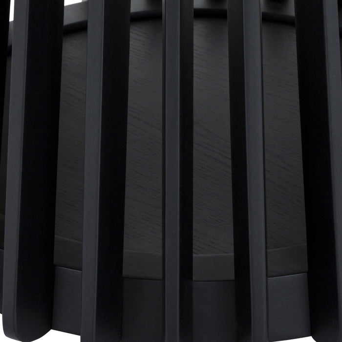 Pasadena Erie 5 Piece Round Dining Set in Black Oak Finish with Paper Cord Chairs