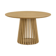 Pasadena Erie 5 Piece Round Dining Set in Natural Oak Finish with Paper Cord Chairs - Furniture City (CA)l
