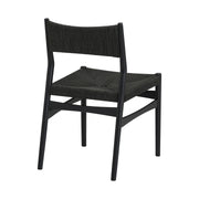 Pasadena Erie 6 Piece Round Dining Set with Buffet in Black Oak Finish with Paper Cord Chairs - Furniture City (CA)l