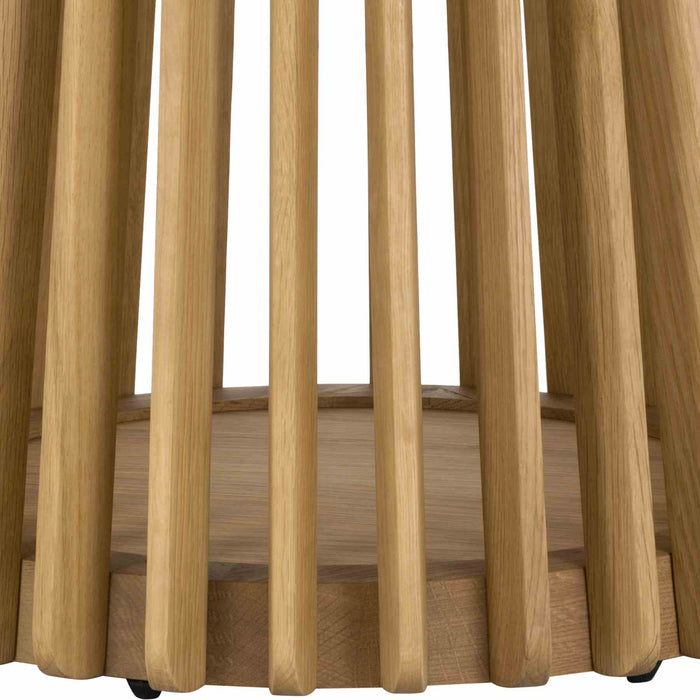 Pasadena Apache 5 Piece Round Dining Set in Natural and Black Oak Finish