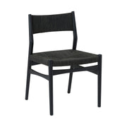 Pasadena Erie 5 Piece Round Dining Set in Walnut and Black Finish with Paper Cord Chairs - Furniture City (CA)l