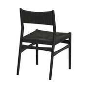 Pasadena Erie 5 Piece Round Dining Set in Walnut and Black Finish with Paper Cord Chairs - Furniture City (CA)l