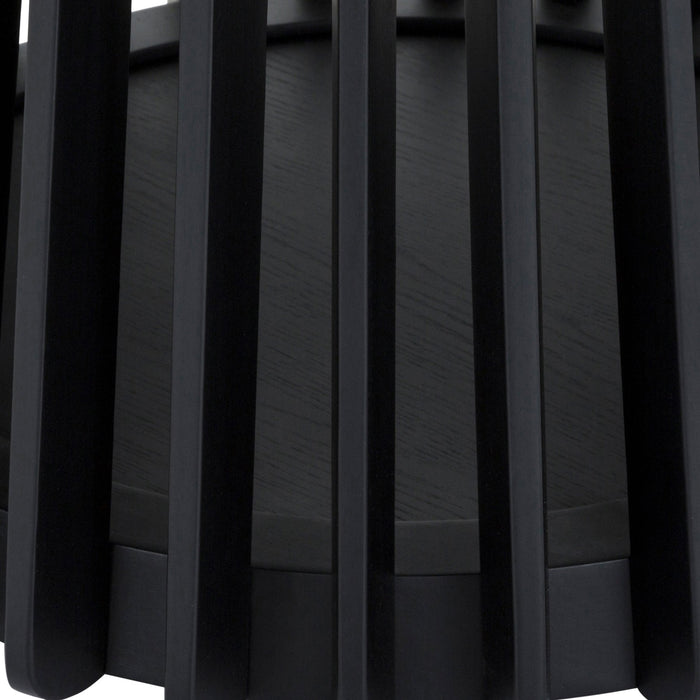 Pasadena Erie 5 Piece Round Dining Set in Walnut and Black Finish with Paper Cord Chairs