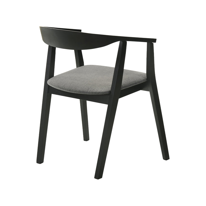 Cirque Santana 5 Piece Black Wood Dining Table Set with Charcoal Fabric - Furniture City (CA)l