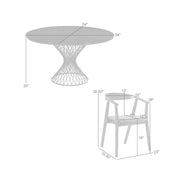 Cirque Santana 5 Piece Black Wood Dining Table Set with Charcoal Fabric - Furniture City (CA)l