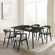 Westmont Santana 5 Piece Black Wood Dining Table Set with Charcoal Fabric - Furniture City (CA)l