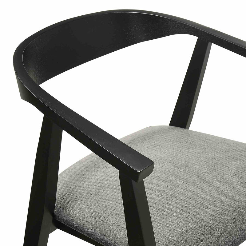 Westmont Santana 5 Piece Black Wood Dining Table Set with Charcoal Fabric - Furniture City (CA)l