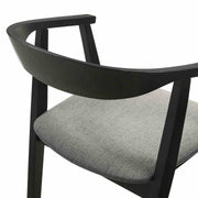 Westmont Santana 5 Piece Black Wood Dining Table Set with Charcoal Fabric - Furniture City (CA)l