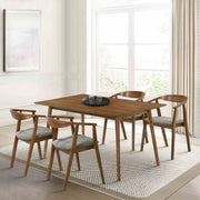 Westmont Santana 5 Piece Walnut Wood Dining Table Set with Charcoal Fabric - Furniture City (CA)l