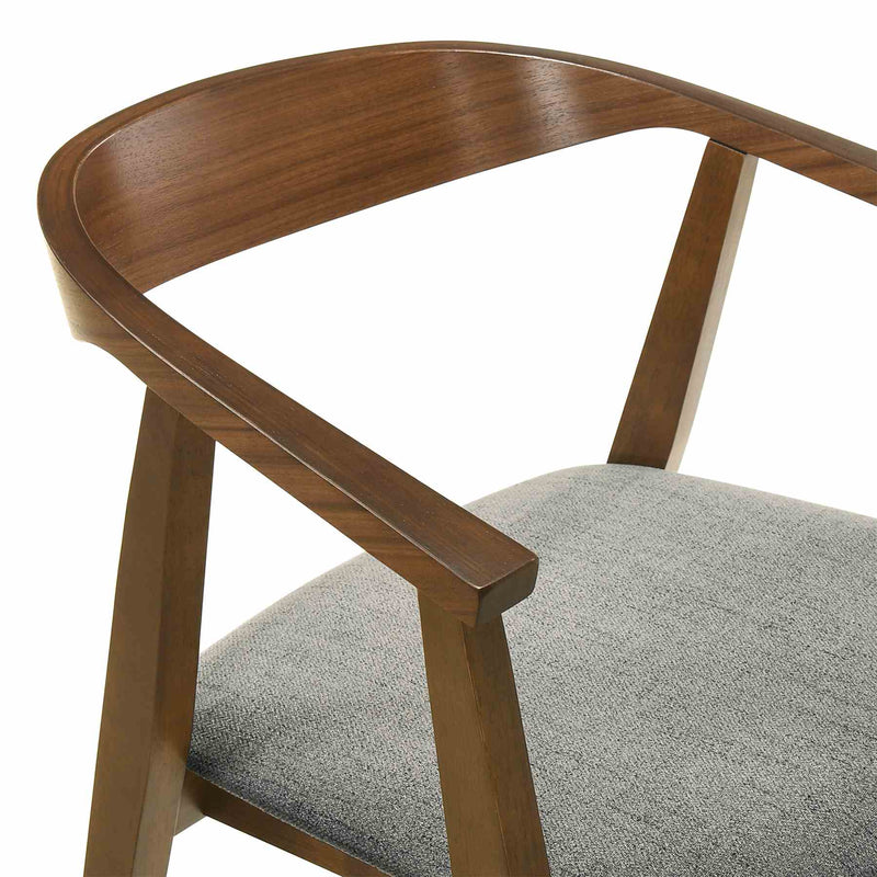 Westmont Santana 5 Piece Walnut Wood Dining Table Set with Charcoal Fabric - Furniture City (CA)l