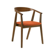 Westmont Santana 5 Piece Walnut Wood Dining Table Set with Orange Fabric - Furniture City (CA)l