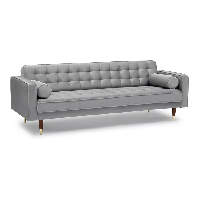Somerset Gray Velvet Mid Century Modern Sofa Seating Set