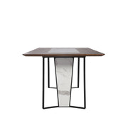 Tanya Contemporary 7-Piece Dining Set with Sintered Stone and Walnut-Finished Tabletop - Furniture City (CA)l