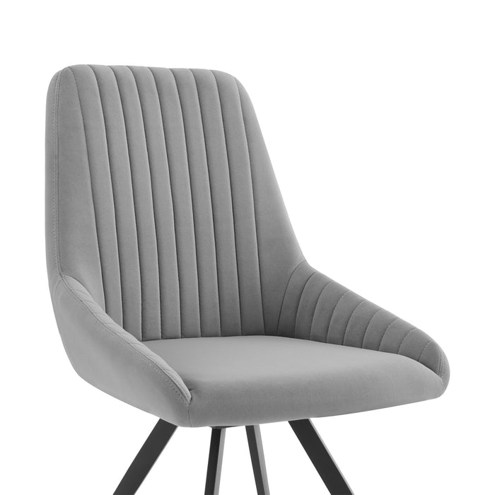 Urbino Alison 7 Piece Dining Set with Gray Fabric Chairs